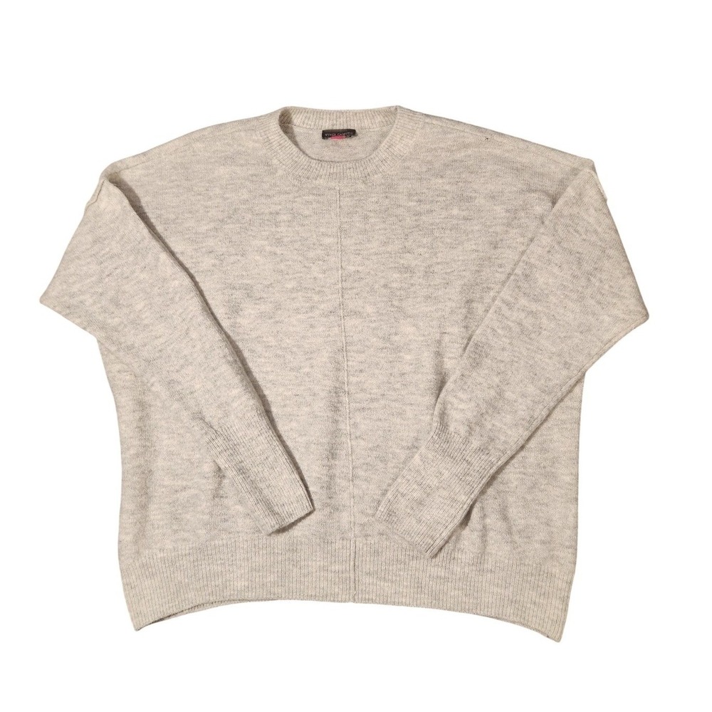 Vince Camuto Sweater Womens Medium Gray Crew Neck Stretch‎ Jazz Club Cozy Lounge